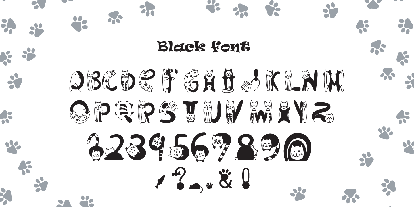 Beispiel einer Catsme Black-Schriftart